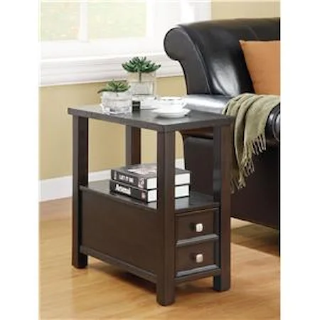 Casual 1-Drawer 1-Shelf Chairside Table